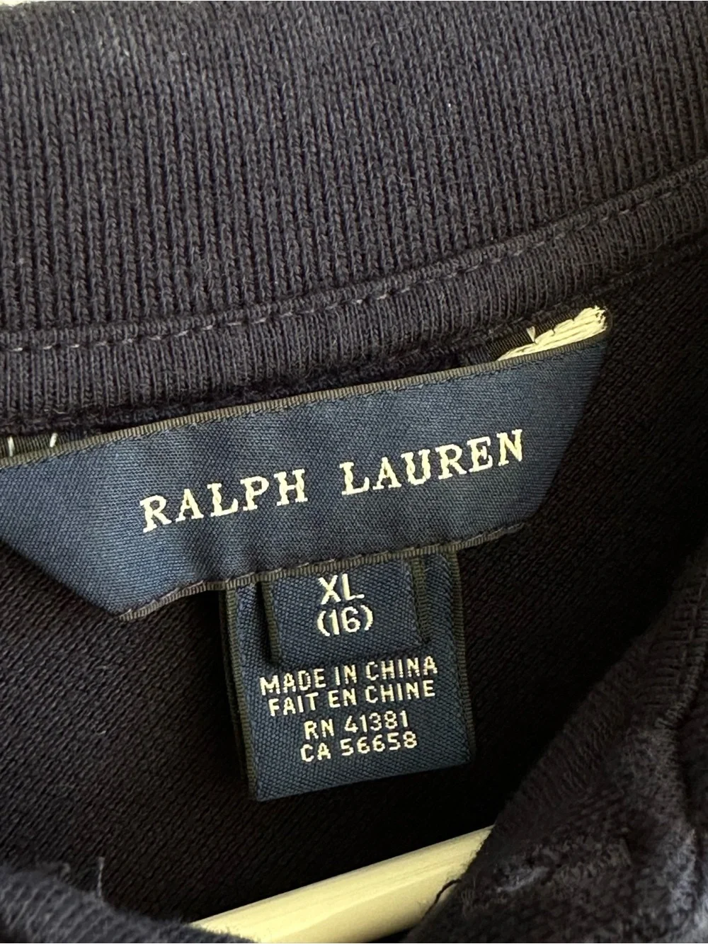 Ralph Lauren Girls Polo Dress Navy Ruffle Stripe Hem XL 16